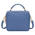 Bagvexa Blue Double-Zip Structured Satchel Handbag