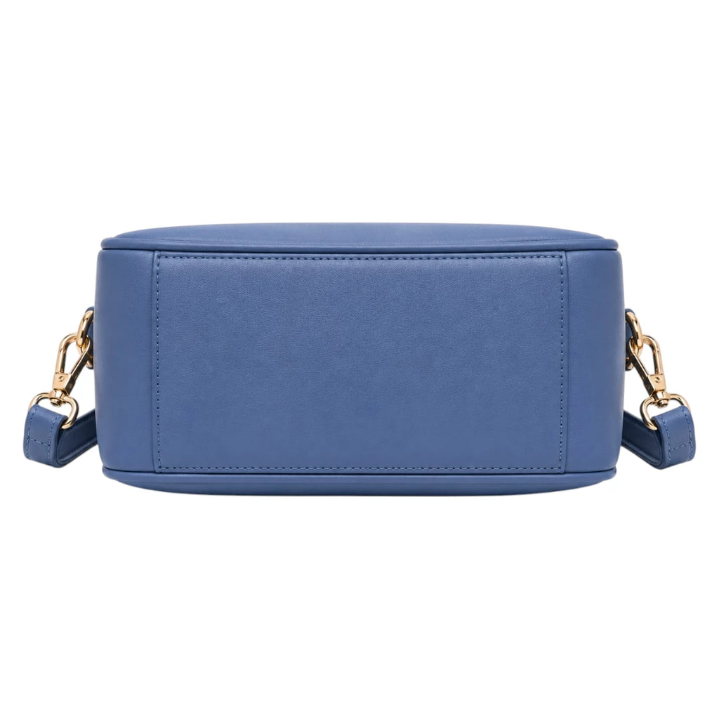 Bagvexa Blue Double-Zip Structured Satchel Handbag