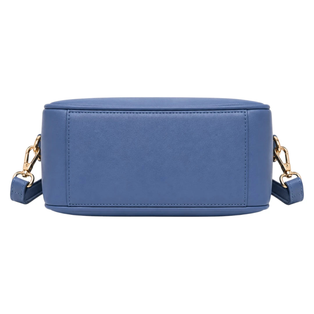 Bagvexa Blue Double-Zip Structured Satchel Handbag