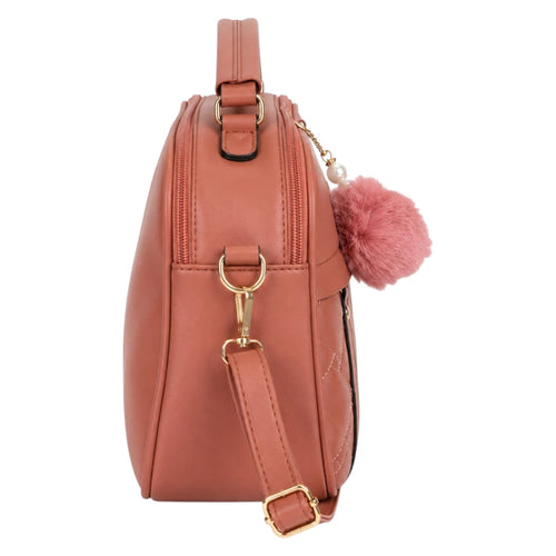 Bagvexa Coral Charm Quilted Satchel Handbag