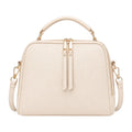 Bagvexa Ivory Luxe Faux Leather Textured Satchel Handbag