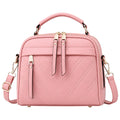 Bagvexa Pink Chevron Multi-Zip Satchel Handbag