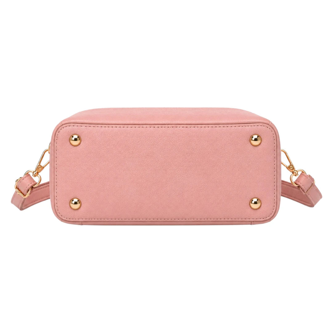 Bagvexa Pink Faux Leather Women’s Satchel Handbag