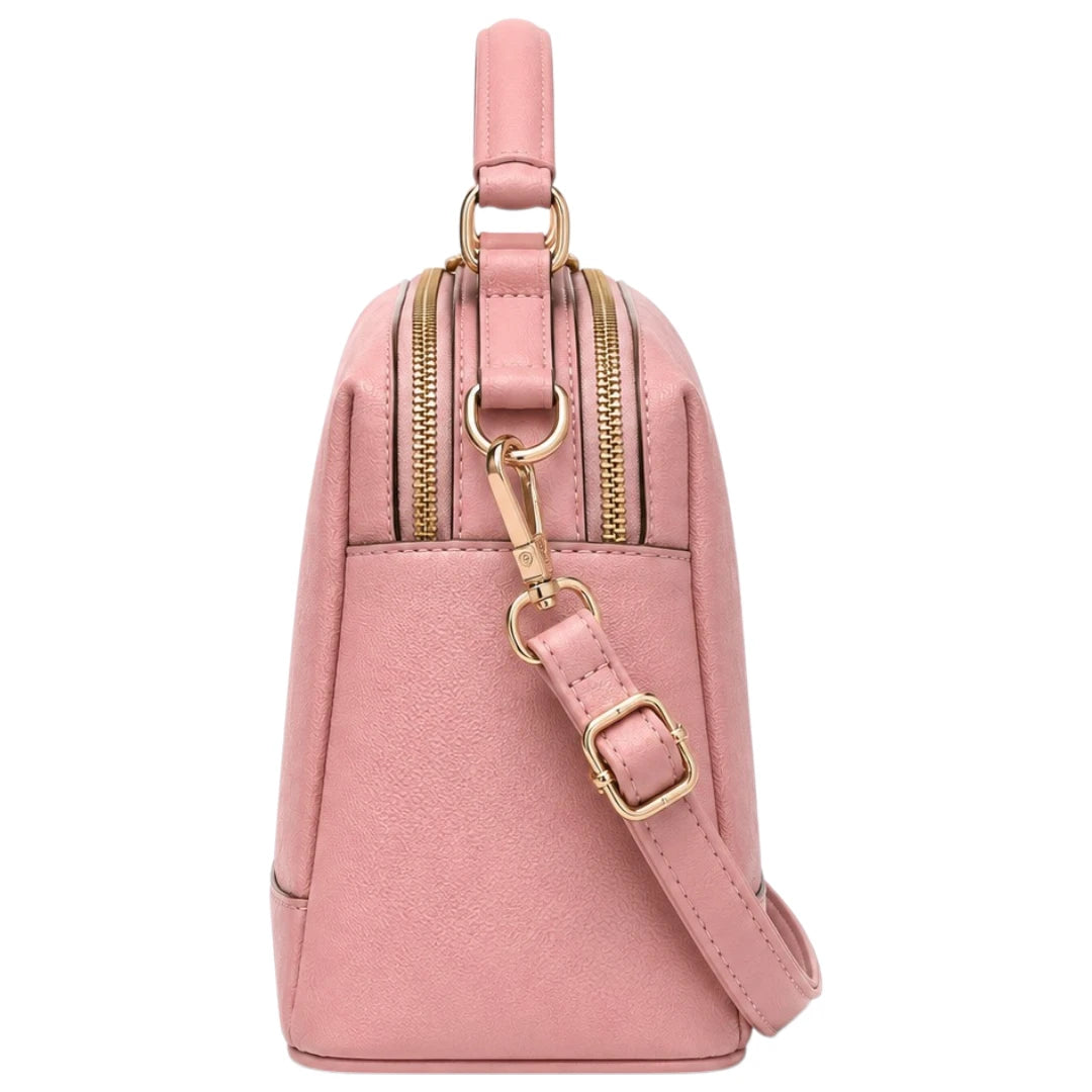 Bagvexa Pink Faux Leather Women’s Satchel Handbag