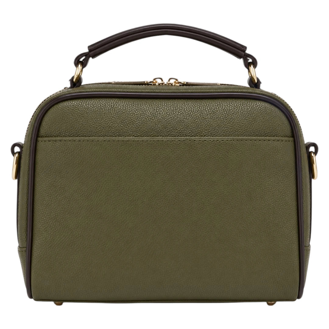 Bagvexa Green Luxe Front-Zip Satchel Handbag